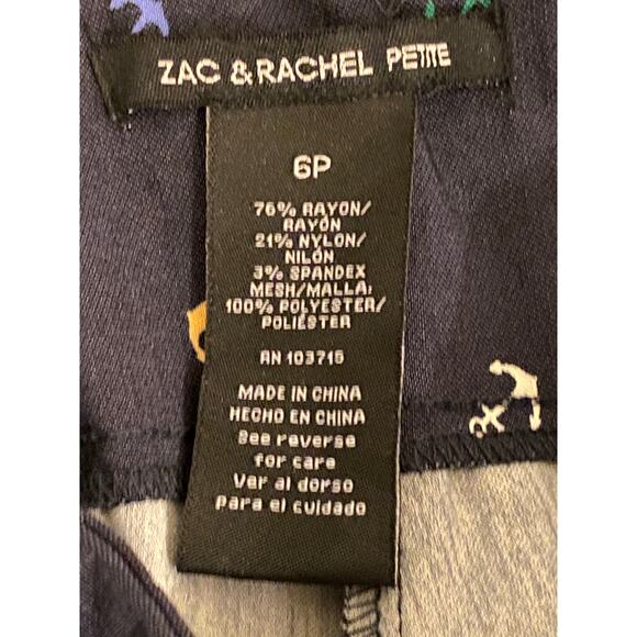 Zac & Rachel women’s dk blue with multi colored anchors crop pants size 6P - Picture 10 of 13